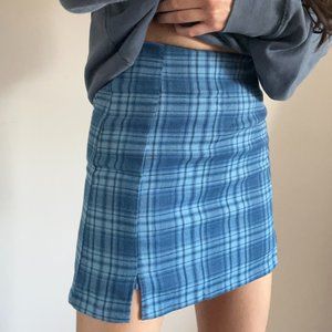 Blue Plaid Skirt